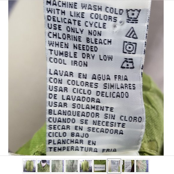 Vintage White Stag Women Sheer Tops Sz 12-14 Green See through - Picture 6 of 8